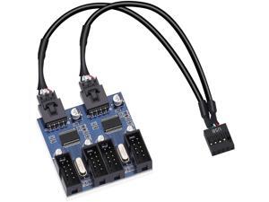 9 pin 4 in 1 Internal USB Splitter Cable, 9 pin USB Header Male 1 to 4 Female Extension Connector Adapter 9 pin 4 in 1 Internal USB Splitter Cable, 9 pin USB Header Male 1 to 4 Female Extension Connector Adapter