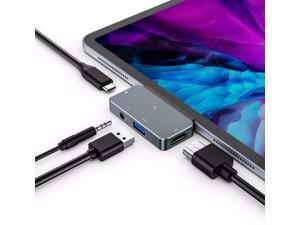 USB C Hub for iPad Pro 2021/2020/2018, iPad Air 4, RREAKA 4-in-1 USB C to HDMI Adapter with 3.5mm Audio Headphone Jack, USB 3.0, PD Charging Dongle. Compatible with iPad Pro 12.9" 11", MacBook USB C Hub for iPad Pro 2021/2020/2018, iPad Air 4, RREAKA 4-in-1 USB C to HDMI Adapter with 3.5mm Audio Headphone Jack, USB 3.0, PD Charging Dongle. Compatible with iPad Pro 12.9" 11", MacBook