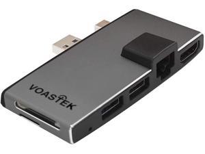6 in 1 Surface Pro Hub Combo Adapter, VOASTEK USB 3.0 Hub with HDMI Adapter, LAN Port, Dual USB 3.0 Adapter and SD/TF/Micro SD Memory Card Reader Compatible Microsoft Surface 2017/Pro 4 |Unique Design 6 in 1 Surface Pro Hub Combo Adapter, VOASTEK USB 3.0 Hub with HDMI Adapter, LAN Port, Dual USB 3.0 Adapter and SD/TF/Micro SD Memory Card Reader Compatible Microsoft Surface 2017/Pro 4 |Unique Design