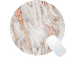 Wknoon Rose Gold and Eggshell Marble Mouse Pad Round Mouse Pads Cute Mat Wknoon Rose Gold and Eggshell Marble Mouse Pad Round Mouse Pads Cute Mat