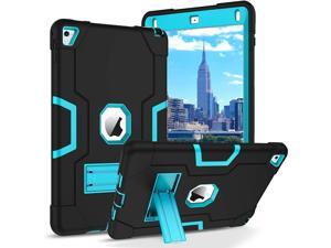 iPad Air 2 Case, iPad Pro 9.7 2016 Case, 3 Layers Hybrid Heavy Duty Rugged Shockproof Kickstand Sturdy Protective Tablet Cases Cover for Apple iPad Air 2 / iPad Pro 9.7 Inch, Blue/Black iPad Air 2 Case, iPad Pro 9.7 2016 Case, 3 Layers Hybrid Heavy Duty Rugged Shockproof Kickstand Sturdy Protective Tablet Cases Cover for Apple iPad Air 2 / iPad Pro 9.7 Inch, Blue/Black