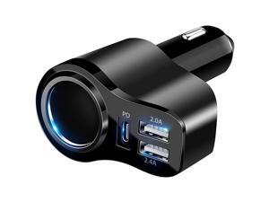 4 in 1 USB C Car Charger, 36W Multi USB Cigarette Lighter Adapter, Socket Splitter with 3 USB Ports, 12V/24V Dual USB Type C PD Fast Car Charger Adapter for iPhone 12/11/XS/8,iPad,Samsung,LG,GPS 4 in 1 USB C Car Charger, 36W Multi USB Cigarette Lighter Adapter, Socket Splitter with 3 USB Ports, 12V/24V Dual USB Type C PD Fast Car Charger Adapter for iPhone 12/11/XS/8,iPad,Samsung,LG,GPS