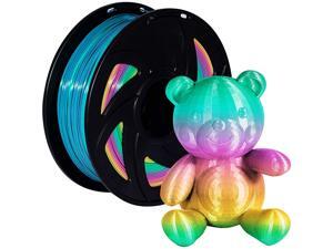 PLA 3D Printer Filament 1.75mm Rainbow 3D Print Material Printing Filaments Color Changing Pla Spool Multicolor Filaments 1KG(2.2lbs) for FDM Printer PLA 3D Printer Filament 1.75mm Rainbow 3D Print Material Printing Filaments Color Changing Pla Spool Multicolor Filaments 1KG(2.2lbs) for FDM Printer