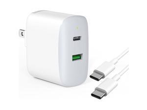 30W 2-Port Fast Charger with 18W USB-C Power Adapter for 2018 2020 2021 iPad Pro 12.9 Gen 3/4/5, iPad Pro 11 Gen 1/2/3, iPad Air 4, Pixel 5/4/3/2, Foldable PD 3.0 Wall Charger, 6.6ft USB C to C Cord 30W 2-Port Fast Charger with 18W USB-C Power Adapter for 2018 2020 2021 iPad Pro 12.9 Gen 3/4/5, iPad Pro 11 Gen 1/2/3, iPad Air 4, Pixel 5/4/3/2, Foldable PD 3.0 Wall Charger, 6.6ft USB C to C Cord