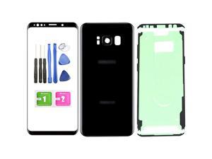 Galaxy S8+,S8 Plus Rear Back Glass Cover,Front Screen Glass Lens Replacement for Samsung Galaxy S8+ G955 6.2" All Carriers Model,Frame Tape(Without LCD;Without Touch) (Black)