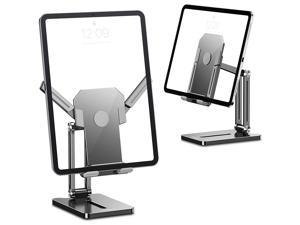 IPad Stand Adjustable and Phone Holders for Desk,Foldable Tablet Stand Cradle Dock Compatible with Phones,All Tablets,iPad,Smartphones Samsung,Kindle(Gray)