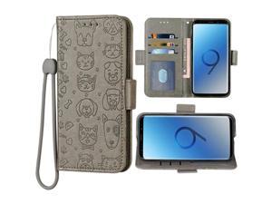 Phone Case for Huawei Honor 6X Wallet Case Wrist Strap Lanyard Leather Flip Cover Card Grey