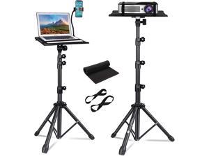 Projector Tripod Stand Laptop Adjustable Height 23 to 63 Inch Portable Stand for Outdoor Movies Computer DJ Racks Mount Holder with Gooseneck Phone Holder Apply Stage or Studio Welcome to consult