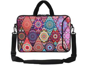 Butterfly and Flower AUPET 16 16.5 17-17.3-Inch Water Resistant Neoprene Sleeve Notebook Neoprene Messenger Case Tote Bag with Outside Handle and Adjustable Shoulder Strap & Extra Pocket