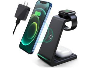 Wireless Charging Station 3 in 1 Fast Charging Station Wireless Charger Stand for iPhone 131211 Pro MaxXXs Max88 Plus AirPods 32pro iWatch Series 765SE432 and Samsung Phones