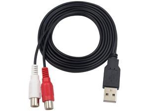 RCA to USB Converter Cable, USB to RCA Cable, USB 2.0 Male to 2 RCA Female Video A/V Audio Camcorder Adapter Cable for TV/Mac/PC 5 Feet/1.5m