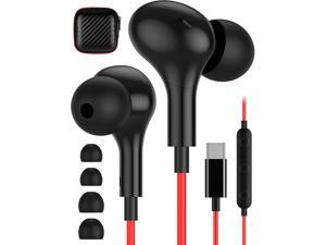USB C Earbuds for Pixel 6 Pro USB C Headphones Magnetic Wired Earbuds Noise Canceling Microphone and Volume Control Stereo Bass In Ear Earphones for Galaxy S21 Ultra S20 FE Z Flip 3 Pixel 6 5