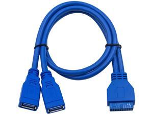 VANPOWER USB 3.0 20 Pin Male to USB 2.0 9 Pin Motherboard Female Cable 