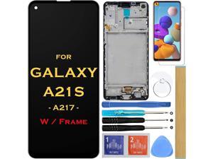 HLTECH Screen Replacement LCD Display Touch Digitizer Assembly with frame for Samsung Galaxy A21S 2020 A217 SMA217FDS SMA217MDS SMA217FDSN 65 Black with Frame