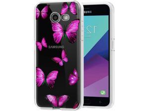 Galaxy J3 Prime/J3 Emerge/Express Prime 2/Amp Prime 2/J3 Mission/J3 Eclipse/J3 Luna Pro Case, Cute Clear Slim Soft TPU Back Phone Protective Cover Cases for Samsung Galaxy J3 2017 (Butterfly)
