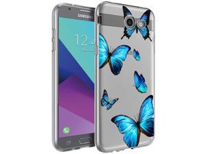 Galaxy J3 Prime/J3 Emerge/Express Prime 2/Amp Prime 2/J3 Mission/J3 Eclipse/J3 Luna Pro Case, Clear Soft TPU Shockproof Protective Phone Case Cover for Samsung Galaxy J3 2017 (Butterfly)