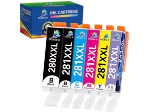 DOUBLE D 280 281 Ink Cartridges Compatible Replacement for Canon Ink 280 and 281 Cartridges PGI-280XXL CLI-281XXL for Canon PIXMA TS9120 TR7520 TR8520 TS8120 TS8220 TS8320 TS6100, 6Pack