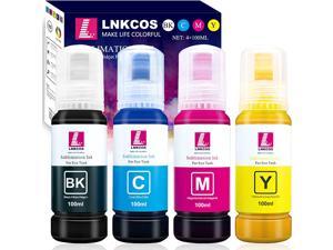 LNKCOS 400ML Sublimation Ink for Epson EcoTank Printers ET2400 ET2720 ET2800 ET2803 ET2760 ET2820 ET2850 ET3710 ET3760 ET4700 ET4760 ET15000 F170 AutofillUpgrade VersionICC Free