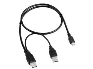 USB Y Charger Data SYNC Cable Cord For EMC Iomega eGo X 500GB 1TB Portable Drive