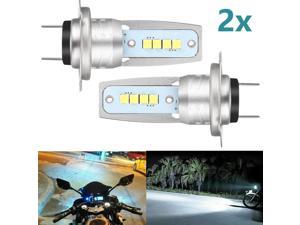 2x H7 Motorcycle LED Headlights Bulbs Kit High/Low Beam 120W 12000LM 6000K White