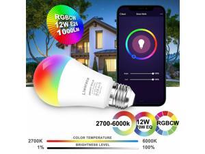 12W E26/E27 Wifi Smart LED Light Bulb RGBCW Remote For Amazon Alexa Google Home 12W E26/E27 Wifi Smart LED Light Bulb RGBCW Remote For Amazon Alexa Google Home