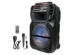 12" Portable Rechargeable Bluetooth Party Speaker Subwoofer FM AUX with Mic Remote
