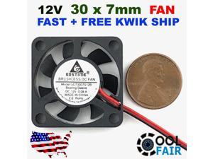 12v 30mm x 7mm DC Cooling Fan 3007 Brushless Mini Case Cooler 30x30x7mm 2pin