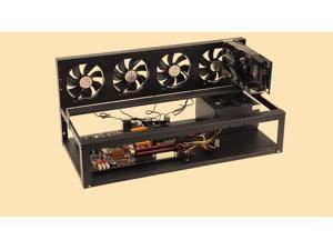 Customized for BTC-T37 Miner Motherboard 8 GPU Stackable Preassemble Mining Case/Rackmount/Chassis Open Air Frame For Ethereum(ETH)/ETC/ZCash/Monero/BTC (Just 10 minutes) with 4 * fan