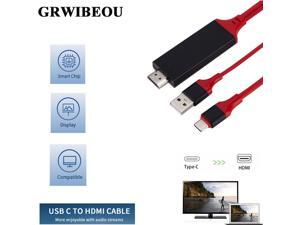 Grwibeou Type C To HDMI Cable Support USB Charging TypeC To HDMI 4K*2K Adapter Cable USB 3.1 To HDMI With Charging Cable Adapter Grwibeou Type C To HDMI Cable Support USB Charging TypeC To HDMI 4K*2K Adapter Cable USB 3.1 To HDMI With Charging Cable Adapter