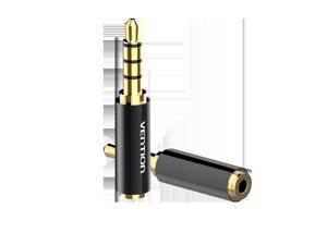 VENTION Gold Plated 2.5mm Female Jack to 3.5mm Male Jack Stereo Full Metal Earphone Audio Headphone Adapter Connector Converter Support MIC Function (2 Pack)