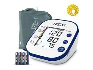 Blood Pressure Monitor, NIZIYI Upper Arm Digital Blood Pressure Monitors Cuff BP Machine Automatic Heart Rate Pulse Monitor with Backlight Display and Voice Function Home Use