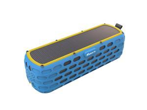 Cyboris T6 Solar Power Bluetooth Speaker Stereo Bass 20W Wireless Speakers for Camping Riding climbing Outdoor Waterproof Support Lighting/Micro SD Card/MIC/AuX-Blue