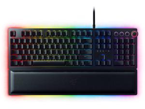 Razer Huntsman Elite Gaming Keyboard: Fast Keyboard Switches - Clicky Optical Switches - Magnetic Plush Wrist Rest - Dedicated Media Keys & Dial - Chroma RGB Lighting