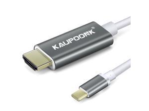 KAUPOONK USB C to HDMI, 6ft USB C to HDMI Cable, USB C to HDMI Adapter with 4K, USB-C to HDMI Compatible with MacBook Pro, Samsung Galaxy S8/S9/S10/S20, Surface Book 2, Dell XPS 13/15, Pixelbook More KAUPOONK USB C to HDMI, 6ft USB C to HDMI Cable, USB C to HDMI Adapter with 4K, USB-C to HDMI Compatible with MacBook Pro, Samsung Galaxy S8/S9/S10/S20, Surface Book 2, Dell XPS 13/15, Pixelbook More