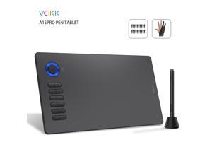 Graphic Drawing Tablet Linux and Android Supported VEIKK A15pro Digital Drawing Pad with 12 Express Keys and 1quick dial 10 x 6 Inch Pen Tablet BatteryFree Stylus 8192 Levels  Blue