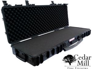 Cedar Mill Fine Firearms SOCOM Black - Tactical Double 2 Waterproof Rifle Hard Case with Pick and Pluck Cubed Foam for Guns Shotguns - Heavy-Duty Handle & Wheels + TSA Approved