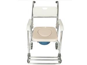 Rolling Shower Chair Rolling Commode Transport Chair w/ Padded Seat and Wheels Rolling Shower Chair Rolling Commode Transport Chair w/ Padded Seat and Wheels