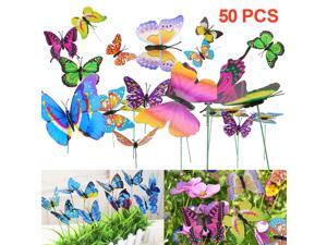 50Pcs Butterfly Dragoy Stakes Outdoor Yard Plant Flower Pot Garden Decor Art 50Pcs Butterfly Dragoy Stakes Outdoor Yard Plant Flower Pot Garden Decor Art