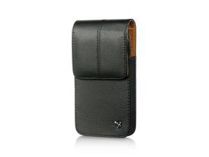 Leather Belt Clip Holster Pouch Vertical Phone Holder   Black Tan Style 5