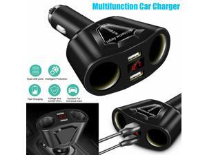 Car LCD Cigarette Lighter Socket Splitter DC 12V Dual USB Charger Power Adapter Car LCD Cigarette Lighter Socket Splitter DC 12V Dual USB Charger Power Adapter
