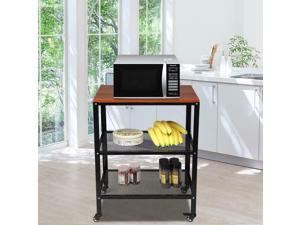 3 Tier Kitchen Rack Microwave Oven Stand Storage Cart Workston Shelf W/Wheels