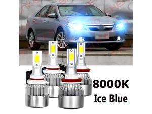 Ice Blue LED Headlight Bulb High Beam 9005+Low Beam H11 for 2007-17 Toyota Camry