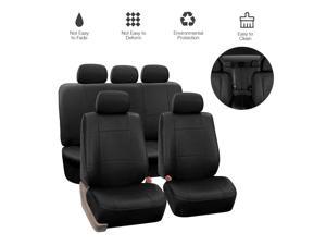 9Pcs Car Seat Covers Set Full Surrounded Leather Universal Fit Vehicles Auto SUV