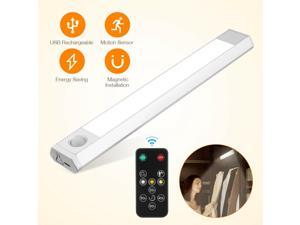 LED Closet Night Light Motion Sensor Rechargeable USB Cabinet Lamp w/ Remote