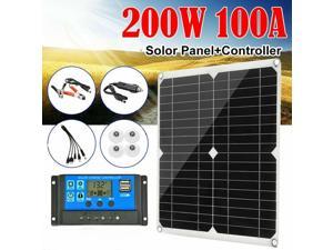 200W Solar Panel Kit 100A 12V battery Charger Controller Caravan Boat Outdoor US