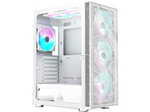 X3 White ATX/MATX Computer Case Mid-Tower 6pcs Fans Gaming Case Tempered