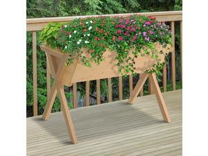 Cross Raised Garden Flower Bed Outdoor Plant Stand w/ Inner Bag Wooden Cross Raised Garden Flower Bed Outdoor Plant Stand w/ Inner Bag Wooden