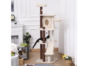 Cat Tree Tower w/ Scratching Posts Pad Sisal Condo Hanging Ball Hammock Perch Cat Tree Tower w/ Scratching Posts Pad Sisal Condo Hanging Ball Hammock Perch
