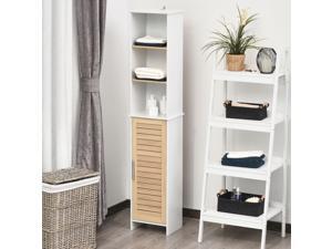 Organizer Bathroom Tall Storage Cabinet w/ Door Tower Open Shelves Freestanding Organizer Bathroom Tall Storage Cabinet w/ Door Tower Open Shelves Freestanding