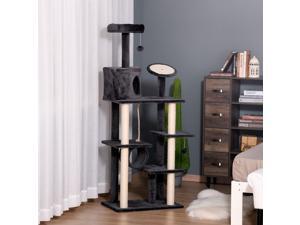 Cat Tree Tower w/ Scratching Posts Pad Jute Condo Hanging Ball Tunnel Perch Cat Tree Tower w/ Scratching Posts Pad Jute Condo Hanging Ball Tunnel Perch